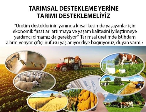 TARIMSAL DESTEKLEME YERİNE TARIMI DESTEKLEMELİYİZ