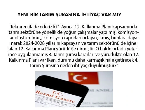 YENİ BİR TARIM ŞURASINA İHTİYAÇ VAR MI?